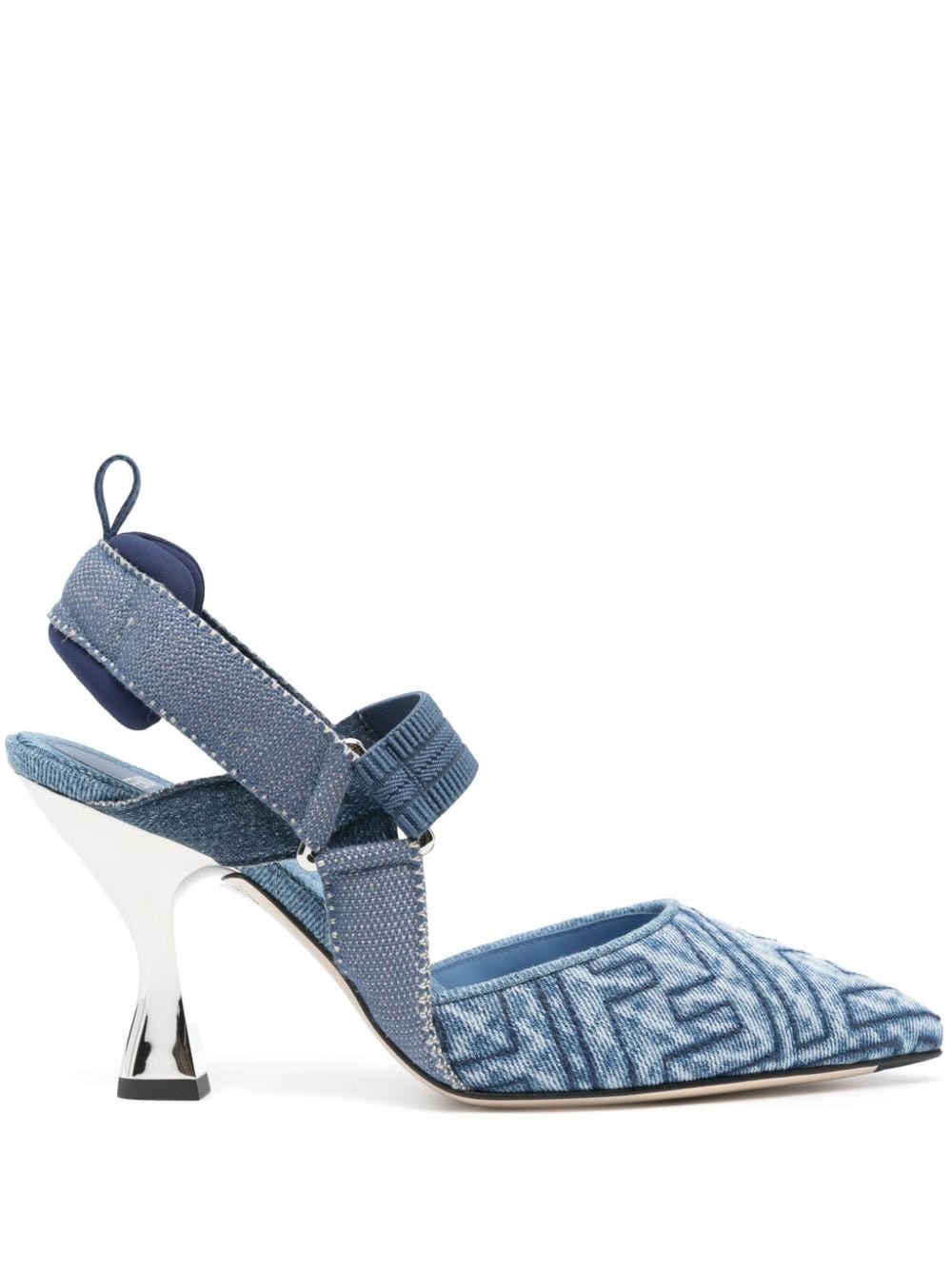 Fendi Colibrì 85mm Denim Sandals In Blue