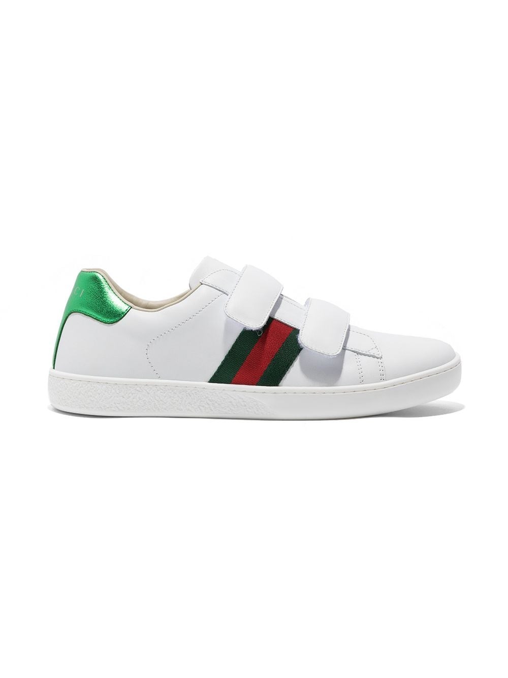 Gucci Kids' Sneakers Con Chiusure A Strappo In White