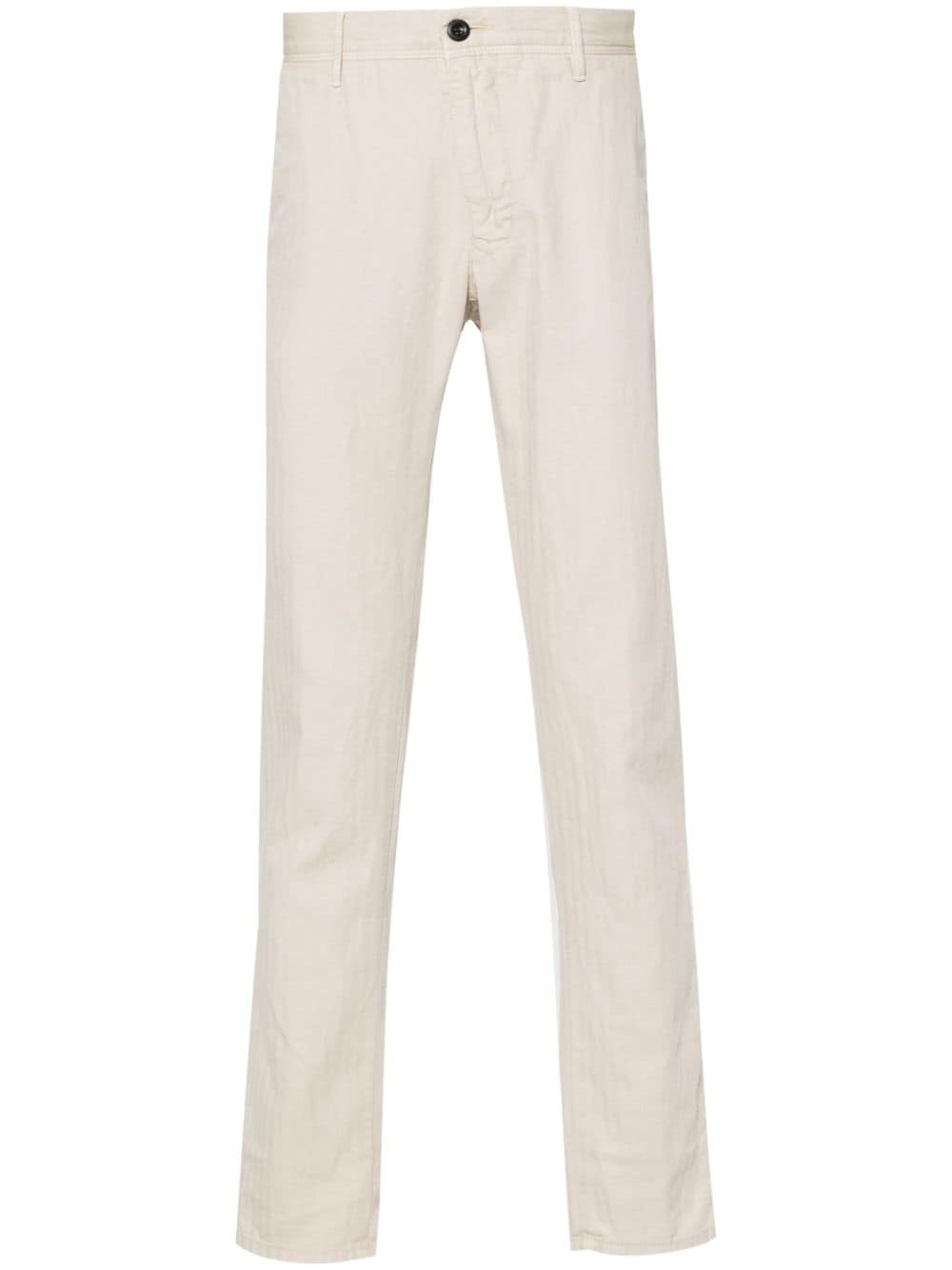 Incotex Pantaloni Slim Spigati In Neutral