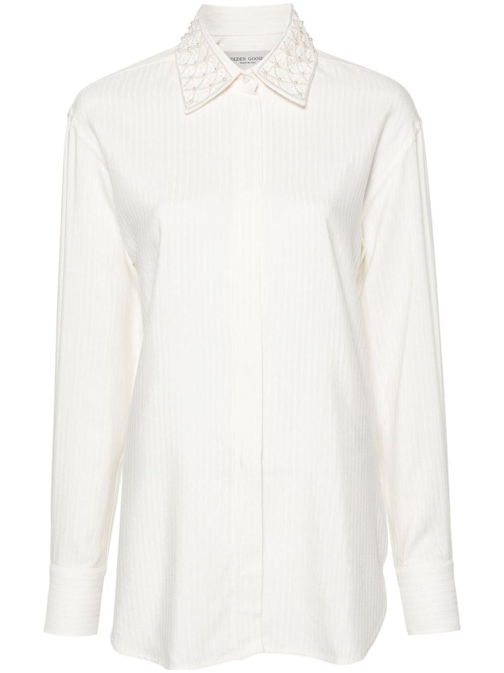 Golden Goose Camicia Effetto Costine In White