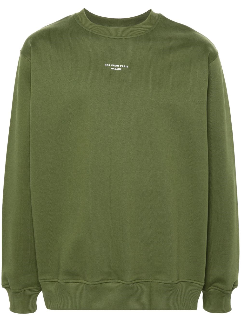 Shop Drôle De Monsieur Top Le Sweatshirt Slogan Classique In Green