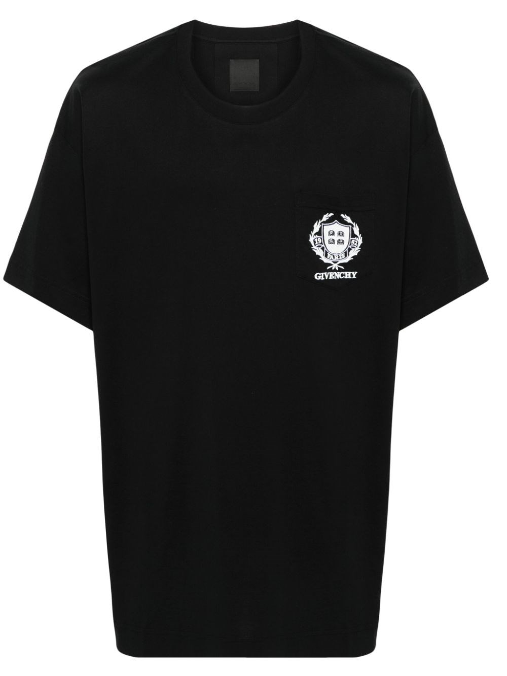 Shop Givenchy T-shirt  Crest In Cotone In Black