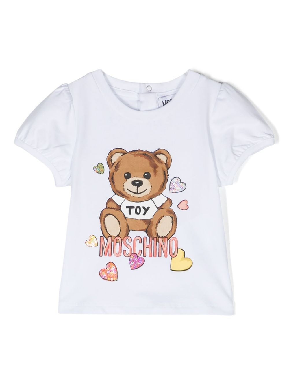 Moschino Babies' Teddy Bear-print Cotton T-shirt In White