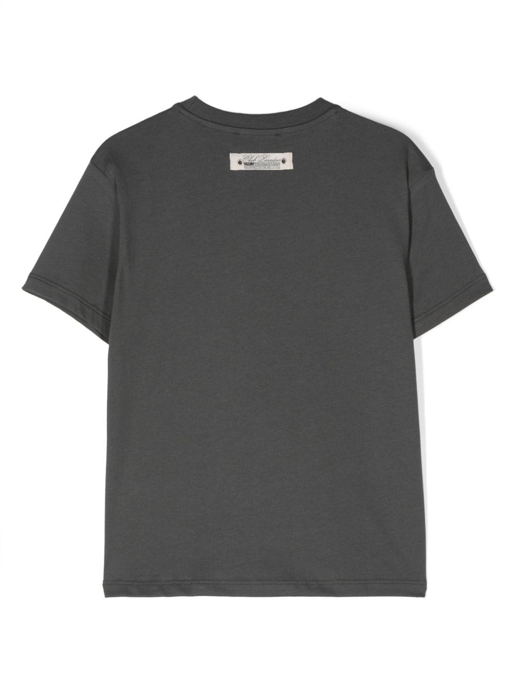 Msgm Kids T-shirt Con Stampa In Gray