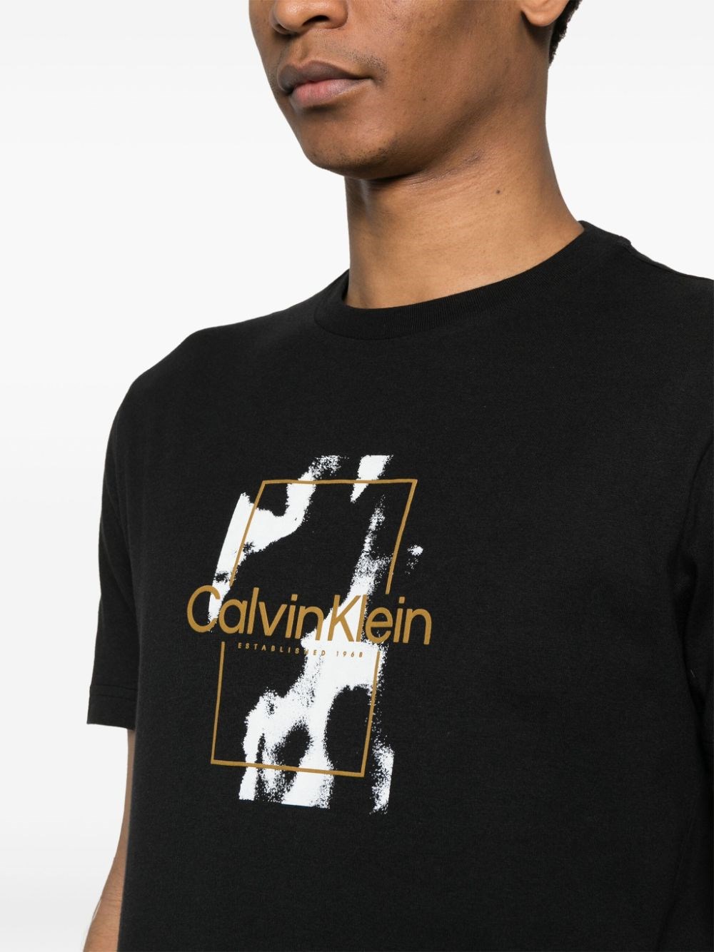 Calvin Klein T-shirt Con Stampa Grafica In Black