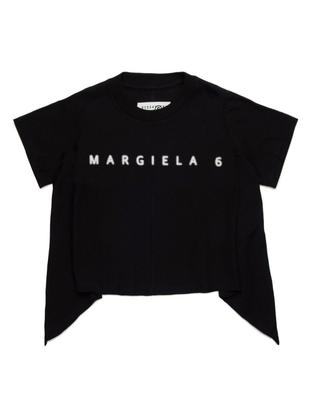 Mm6 Maison Margiela Kids T-shirt Asimmetrica In Black