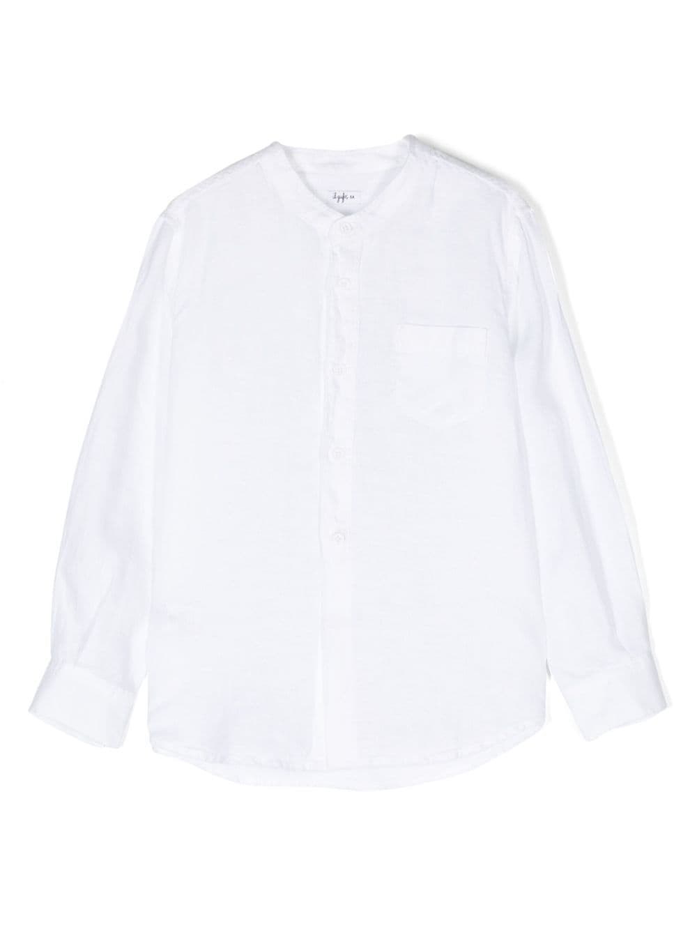 Il Gufo Kids' Camicia Con Colletto Alla Coreana In White