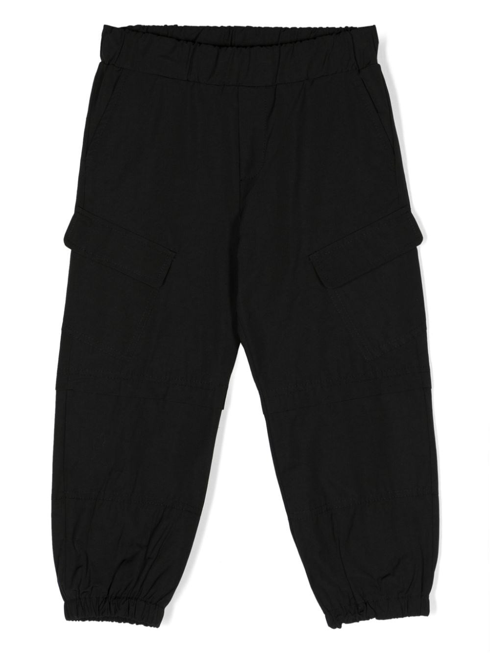 Shop Msgm Kids Pantaloni Crop In Nero