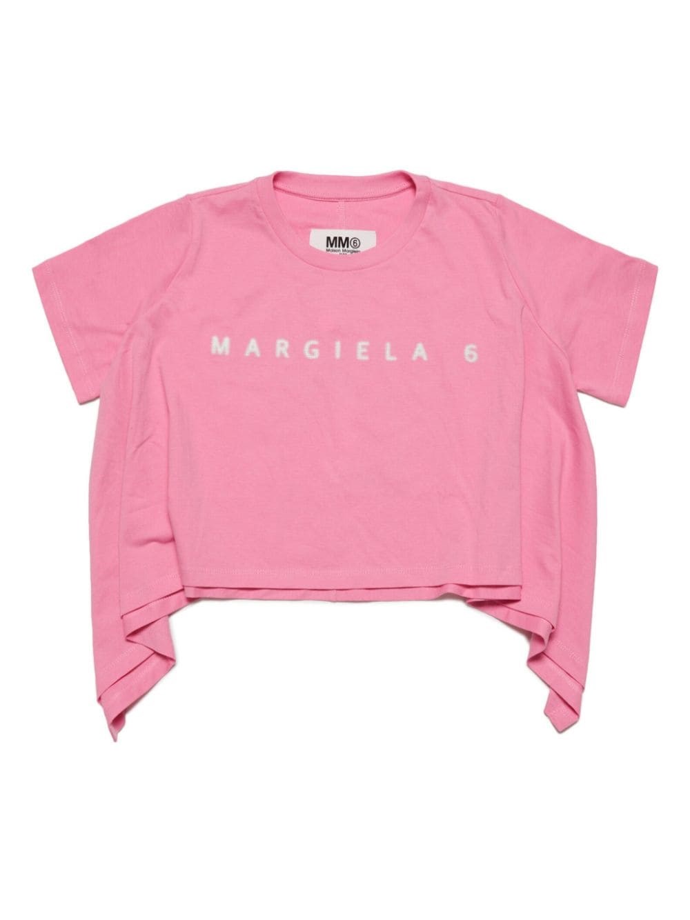 Mm6 Maison Margiela Kids T-shirt Asimmetrica In Pink