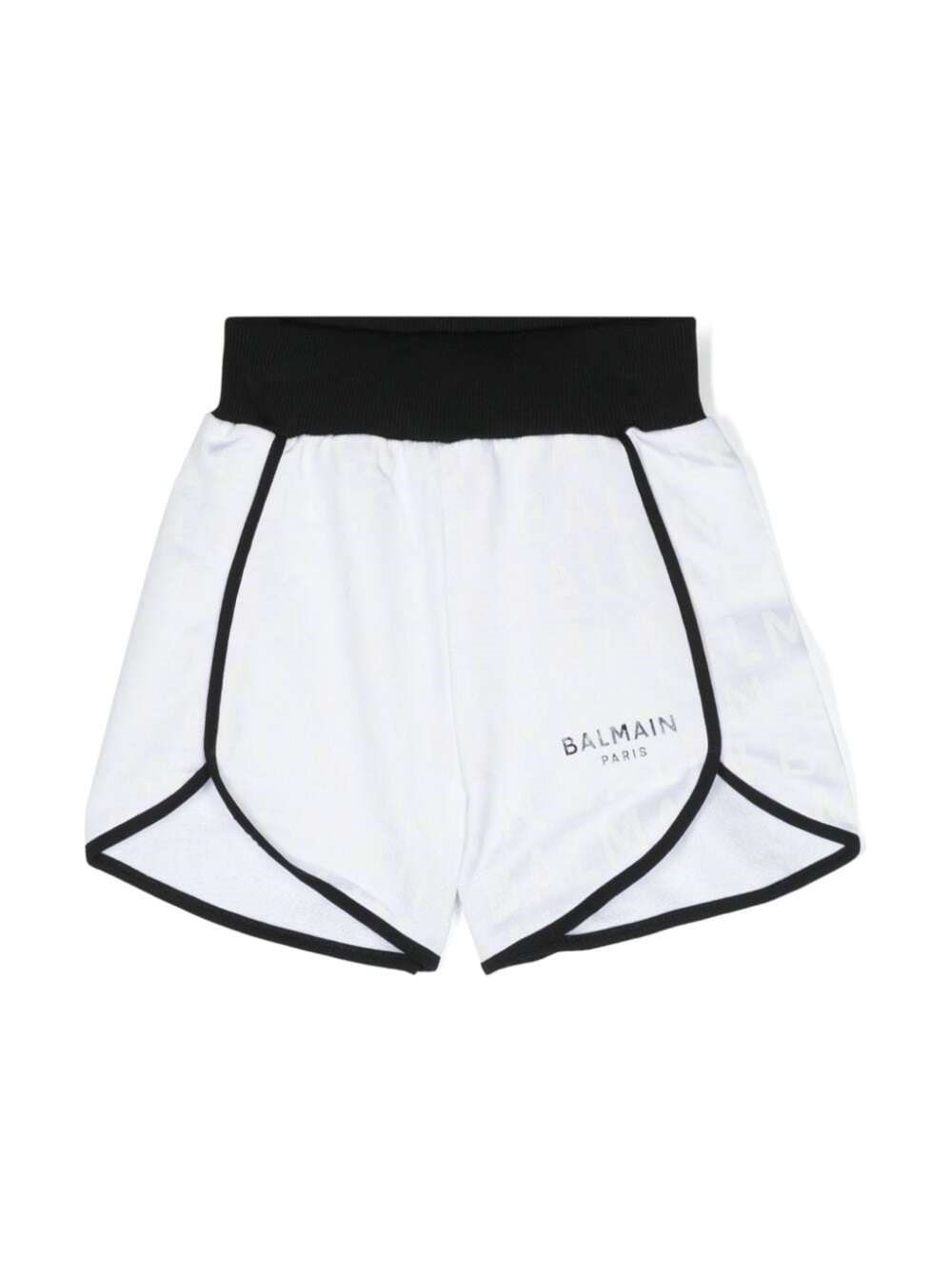 Shop Balmain Kids Shorts Con Stampa In White