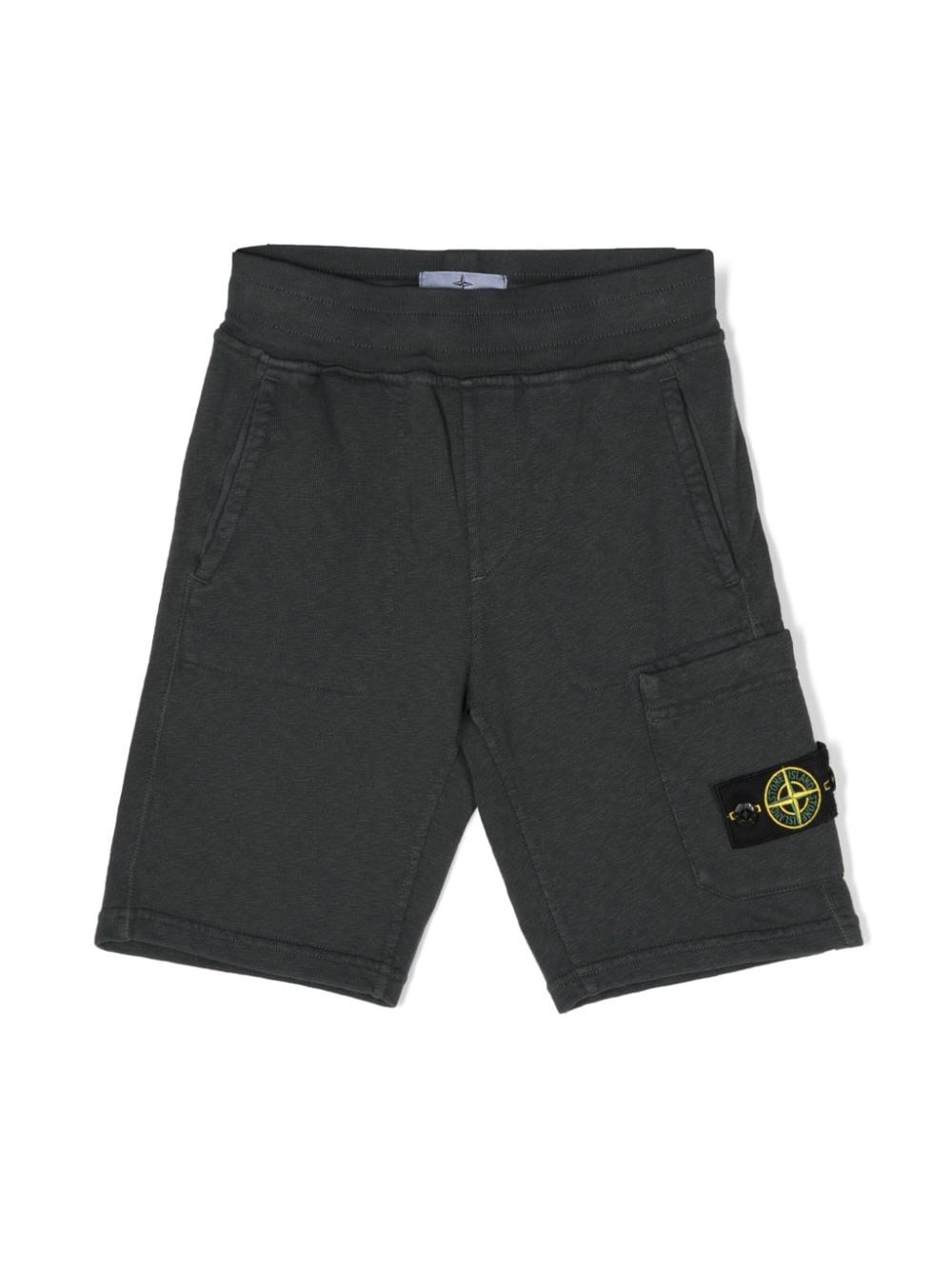 Shop Stone Island Junior Shorts Con Applicazione Compass In Grigio