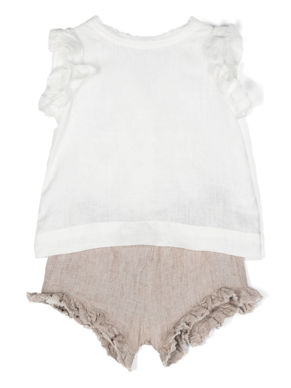 Shop Il Gufo Set Shorts Con Fiocco In Marrone