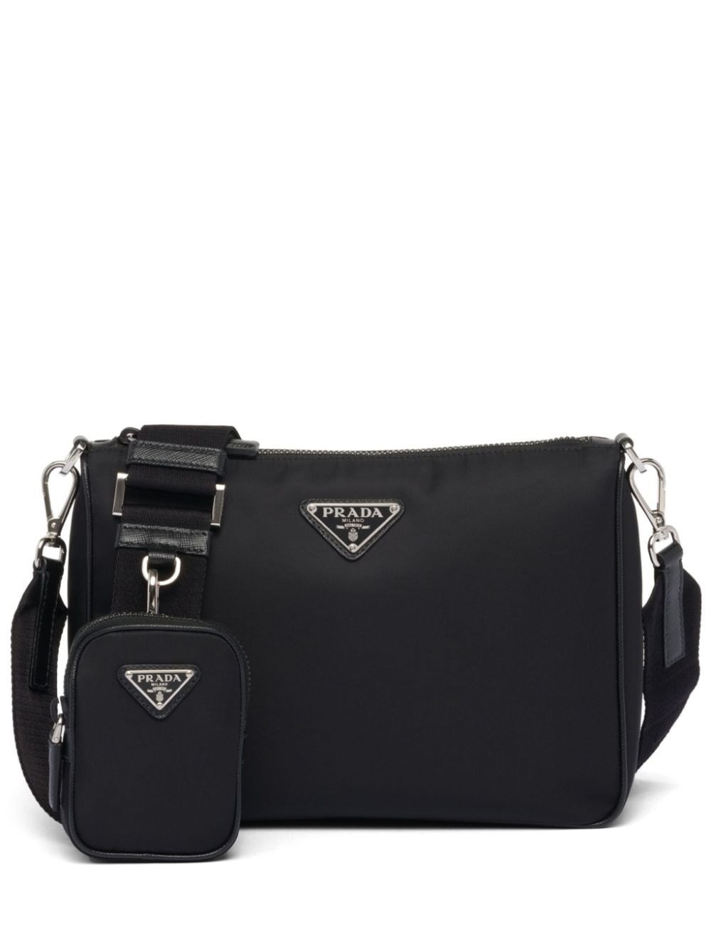 Prada Borsa Messenger In Nero