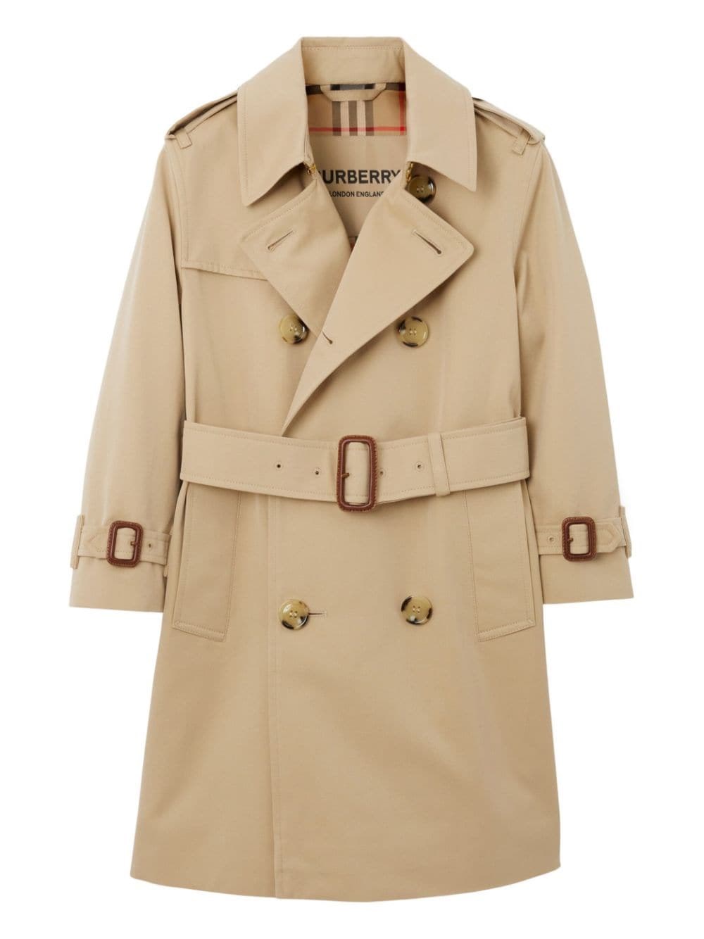 Shop Burberry Kids Trench In Bianco