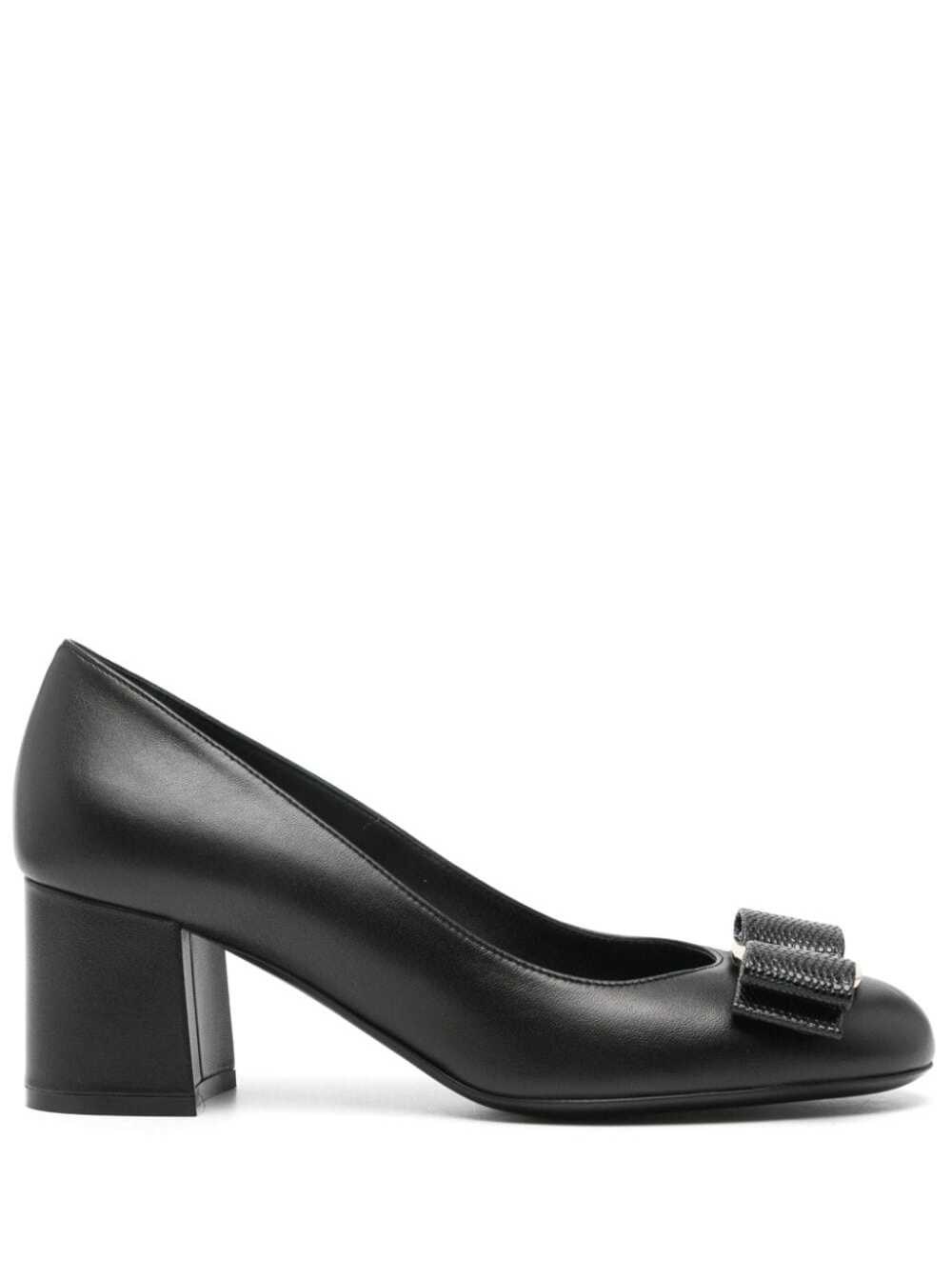 Ferragamo Melena 70mm Leather Pumps In Black