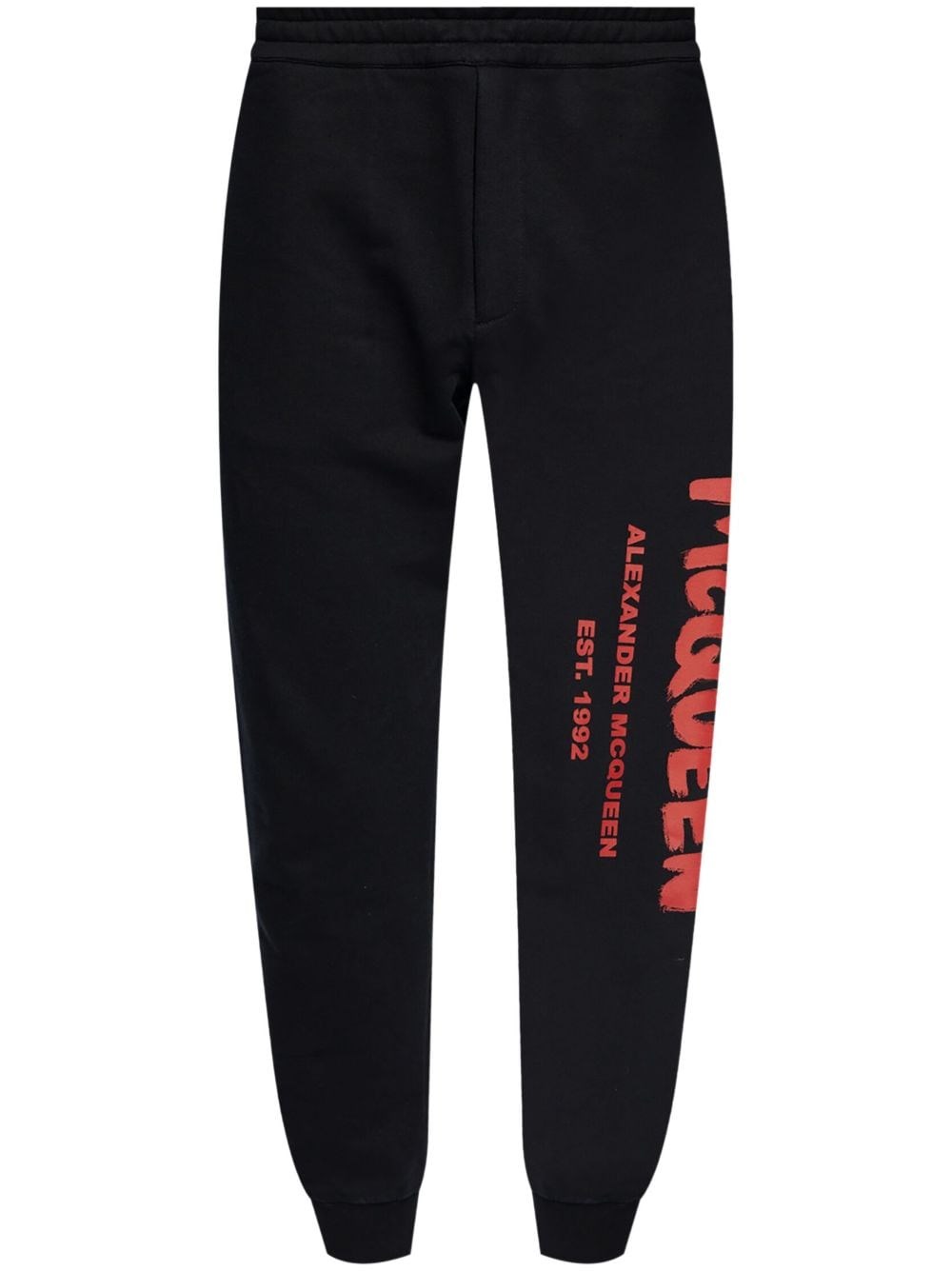 Shop Alexander Mcqueen Pantaloni Sportivi Con Stampa In Nero