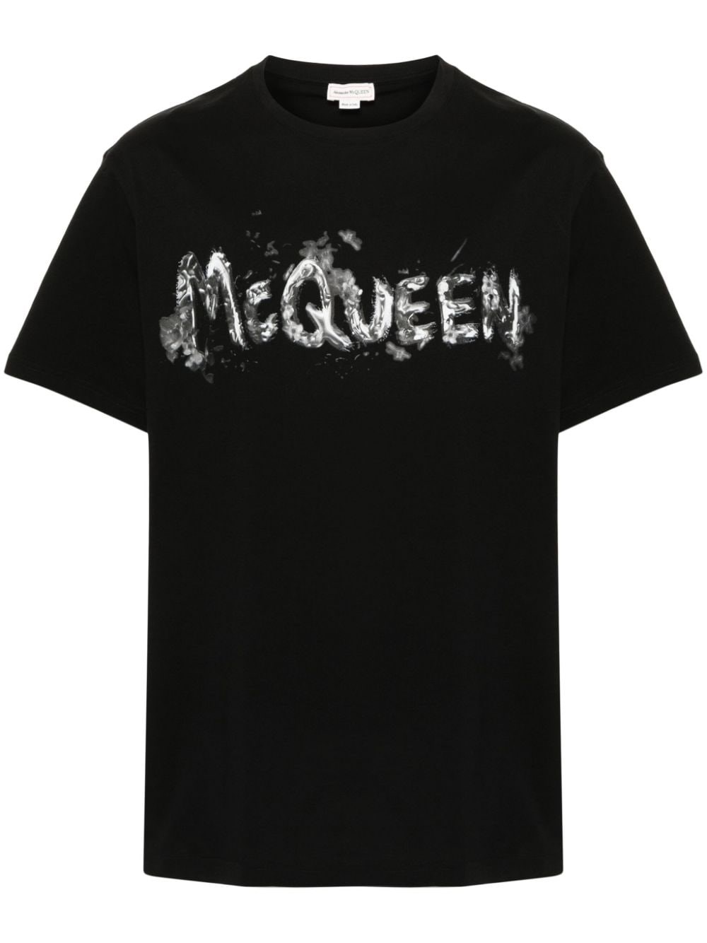 Shop Alexander Mcqueen T-shirt Con Stampa In Nero