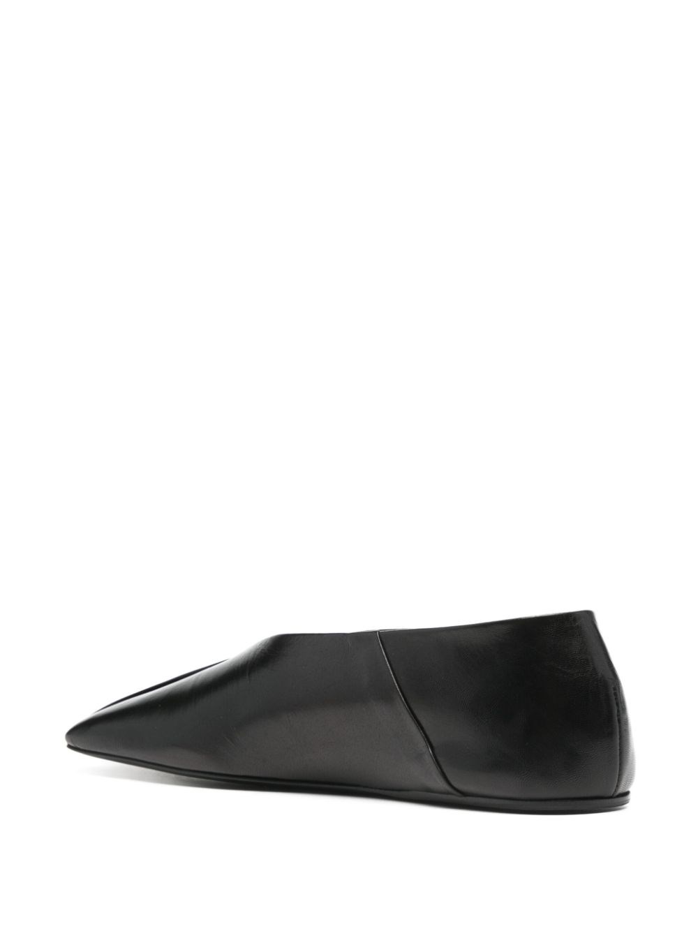 Shop Jil Sander Ballerine In Pelle In Nero