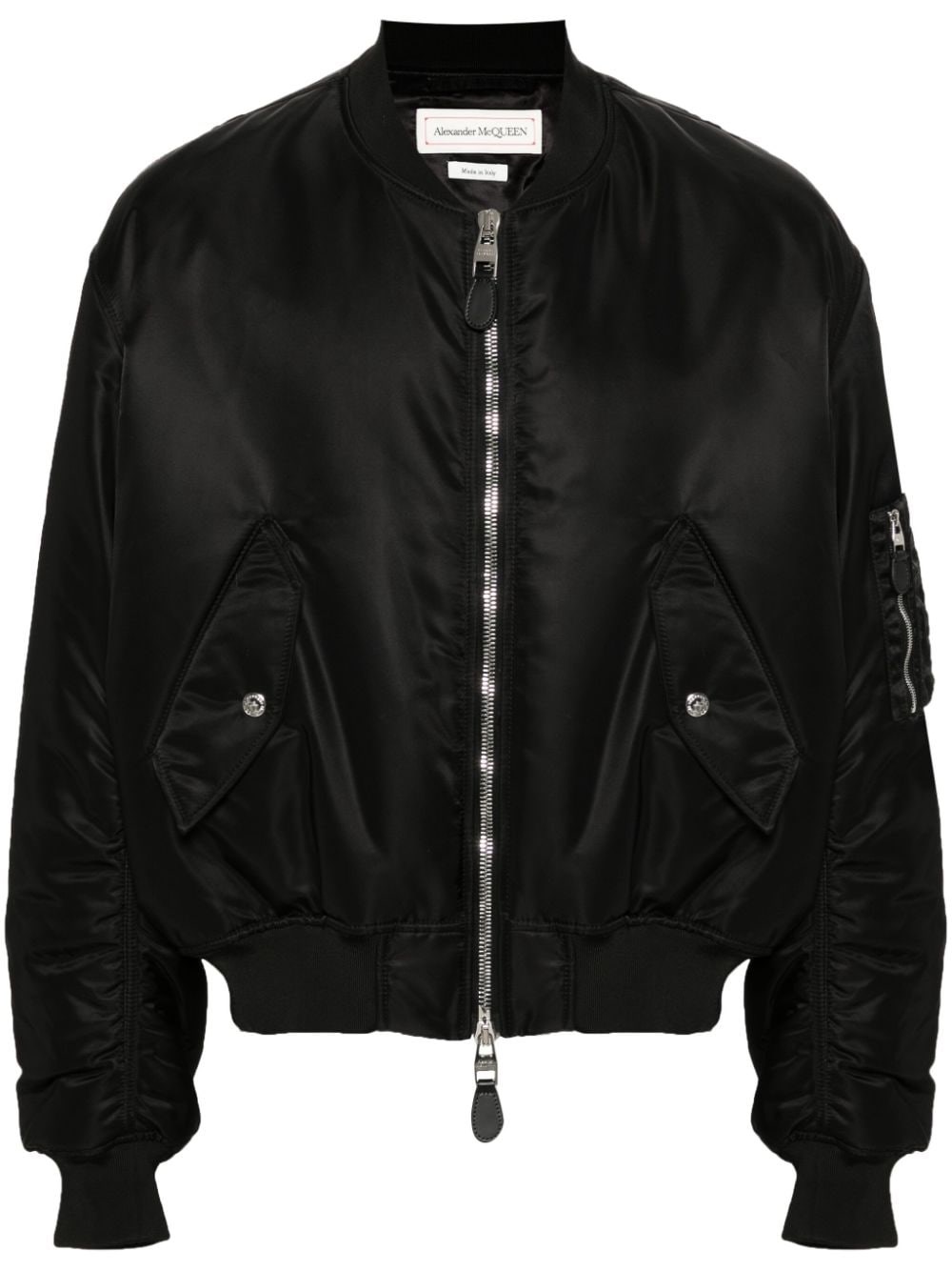 Shop Alexander Mcqueen Bomber Imbottito In Nero