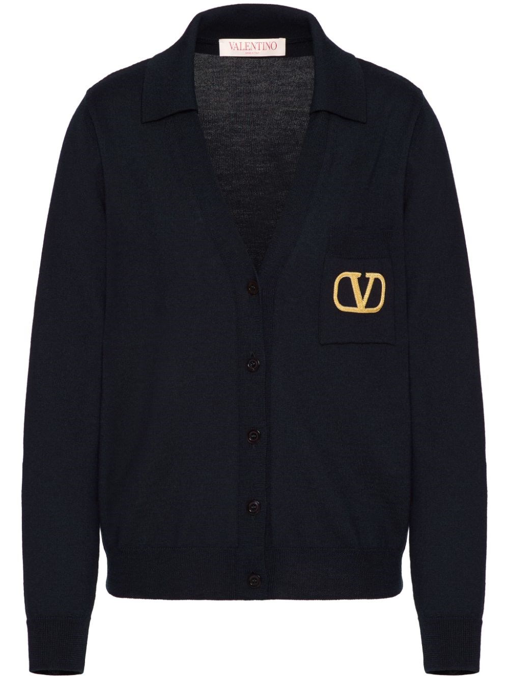 Shop Valentino Cardigan Con Applicazione In Blu