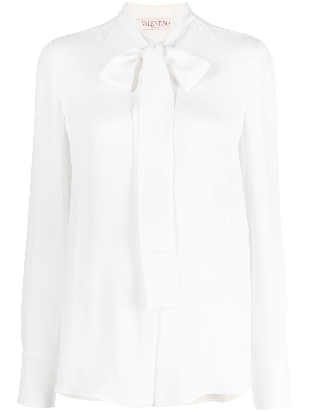 Shop Valentino Blusa Georgette In Bianco