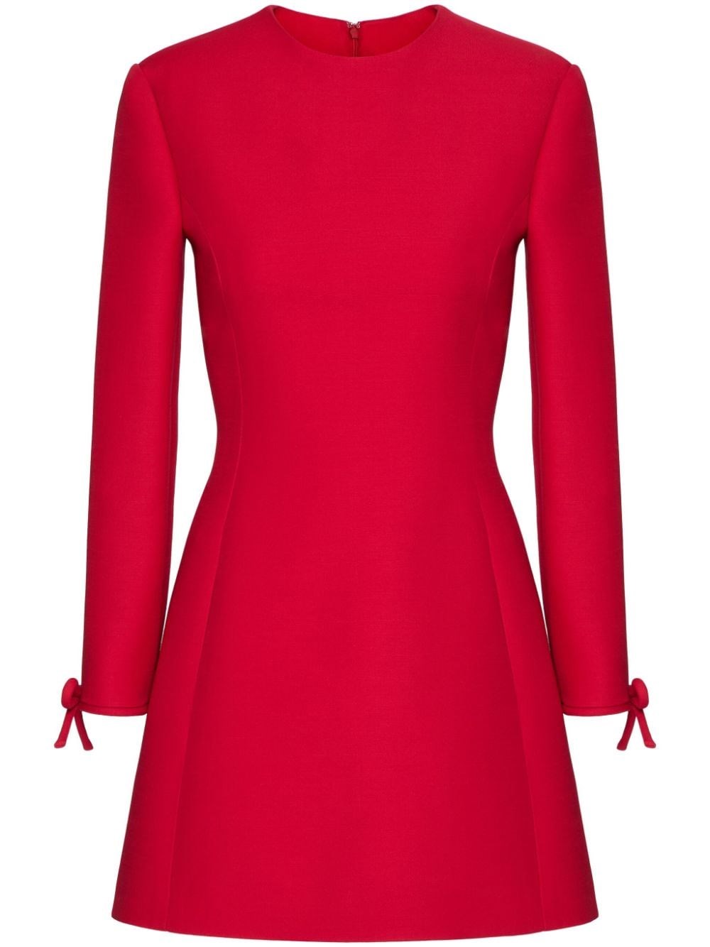 Shop Valentino Abito Corto Con Fiocco In Rosso