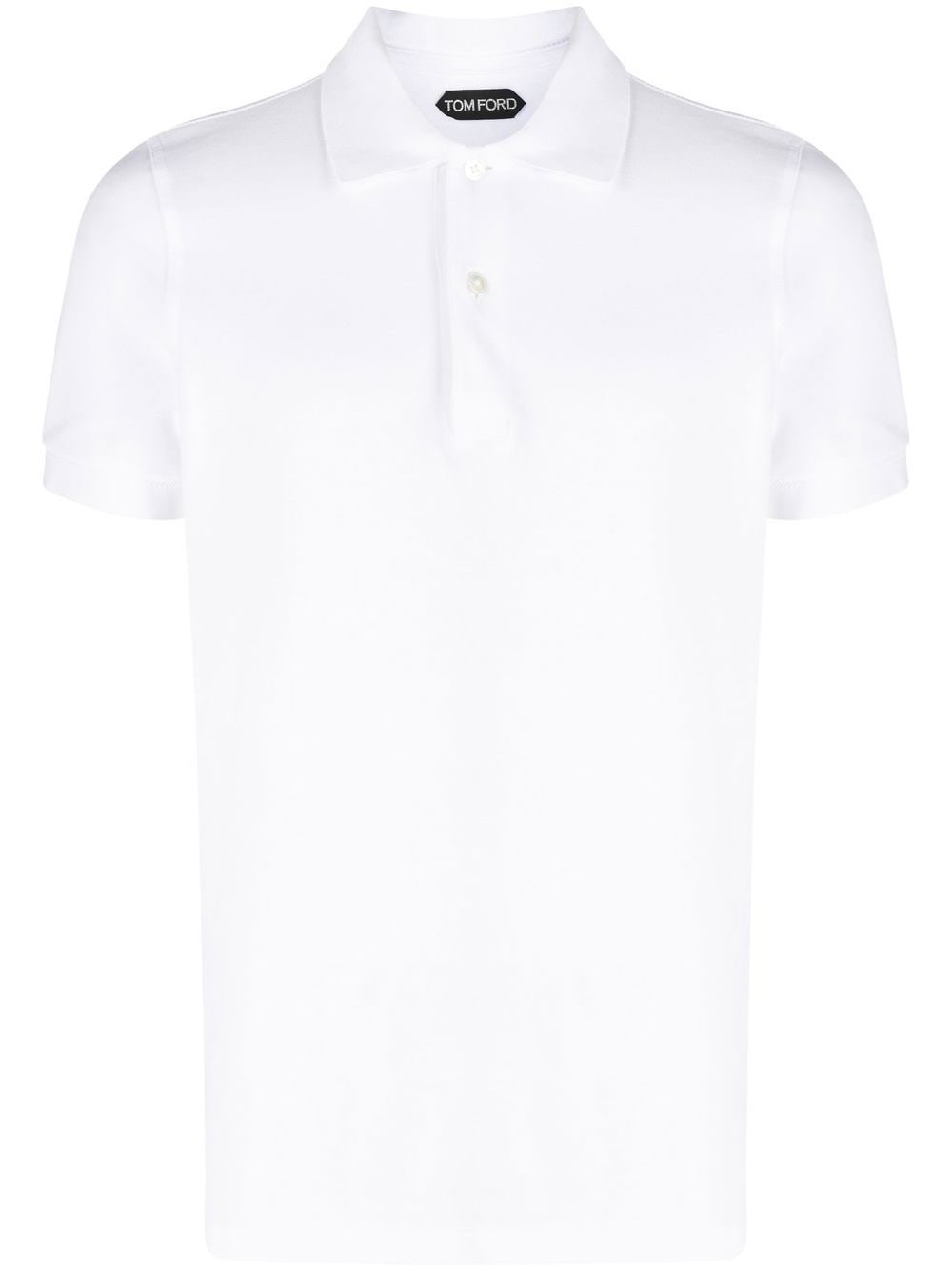 Shop Tom Ford Polo A Maniche Corte In Bianco