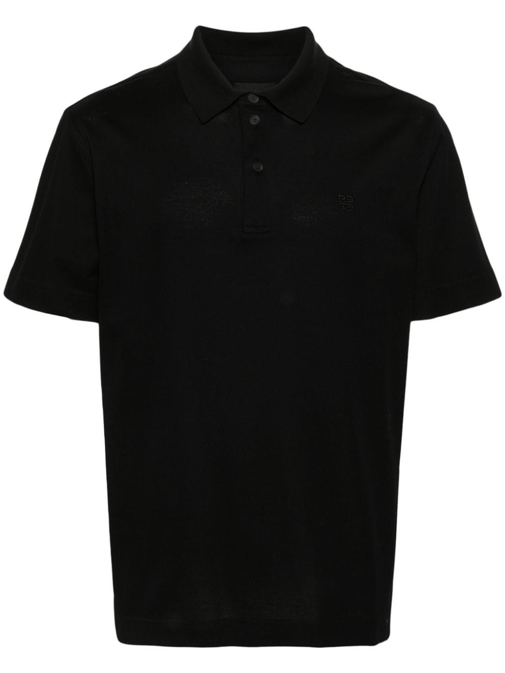 Shop Givenchy Polo Con Ricamo Monogramma In Nero