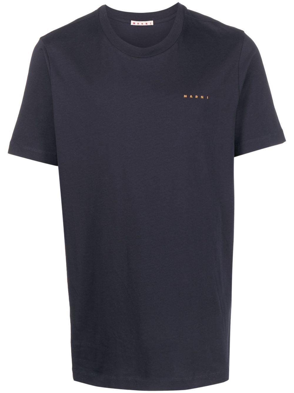 Shop Marni T-shirt Con Stampa In Blu