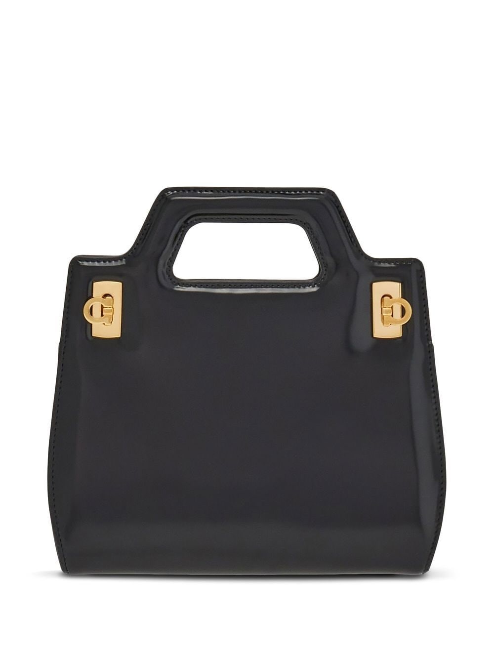 Shop Ferragamo Borsa Tote Gancini In Nero