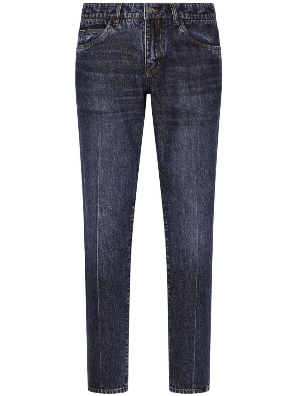 Shop Dolce & Gabbana Jeans Slim A Vita Media In Blu