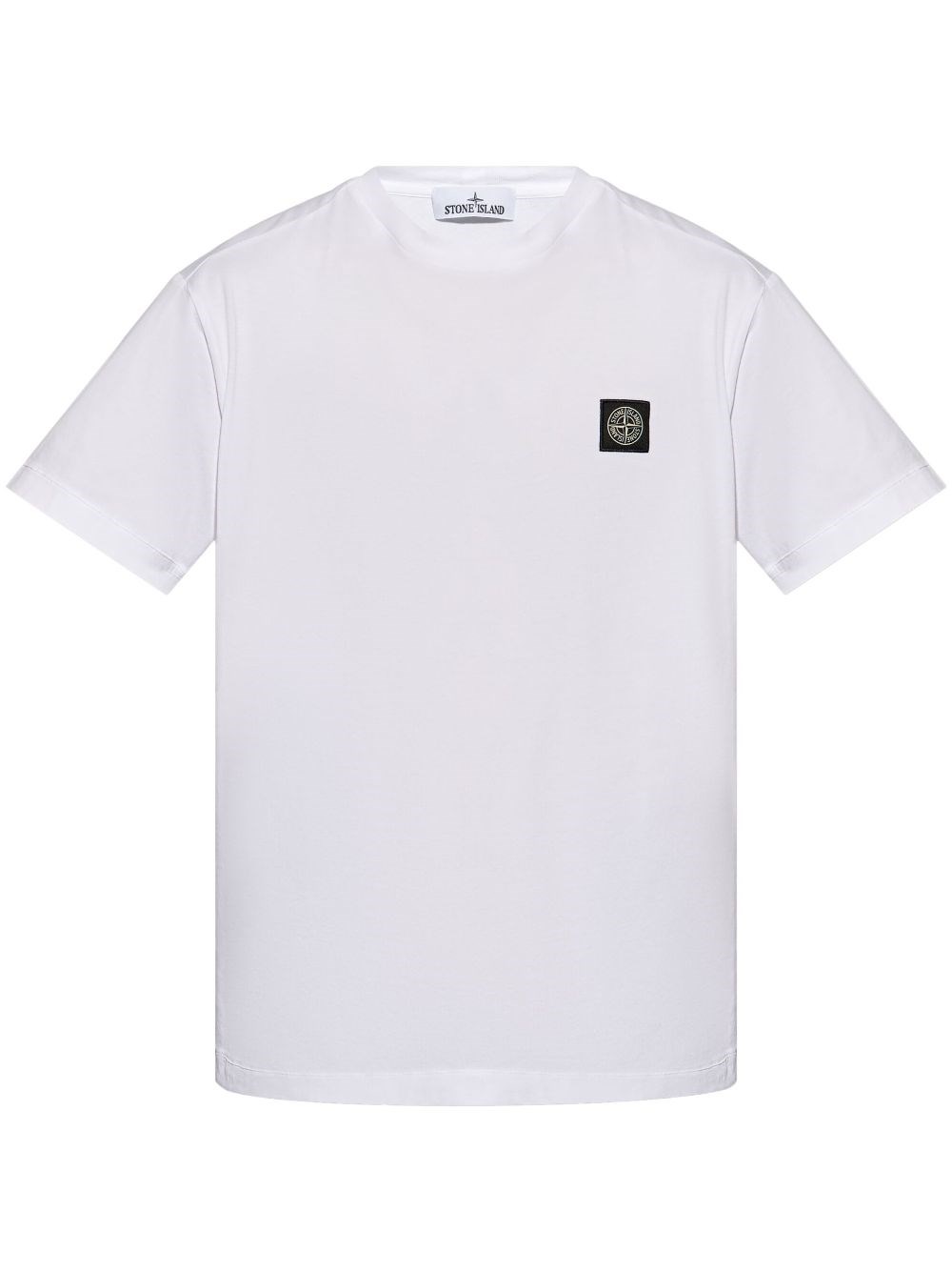 Shop Stone Island T-shirt A Manica Corta In Jersey In Bianco