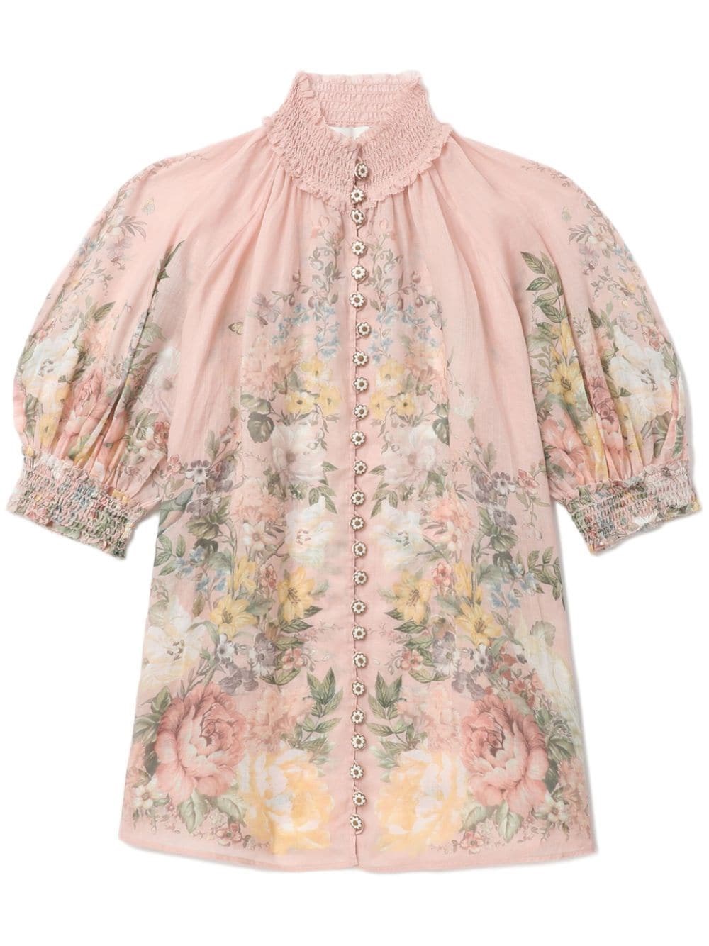 Shop Zimmermann Blusa Waverly A Fiori In Rosa