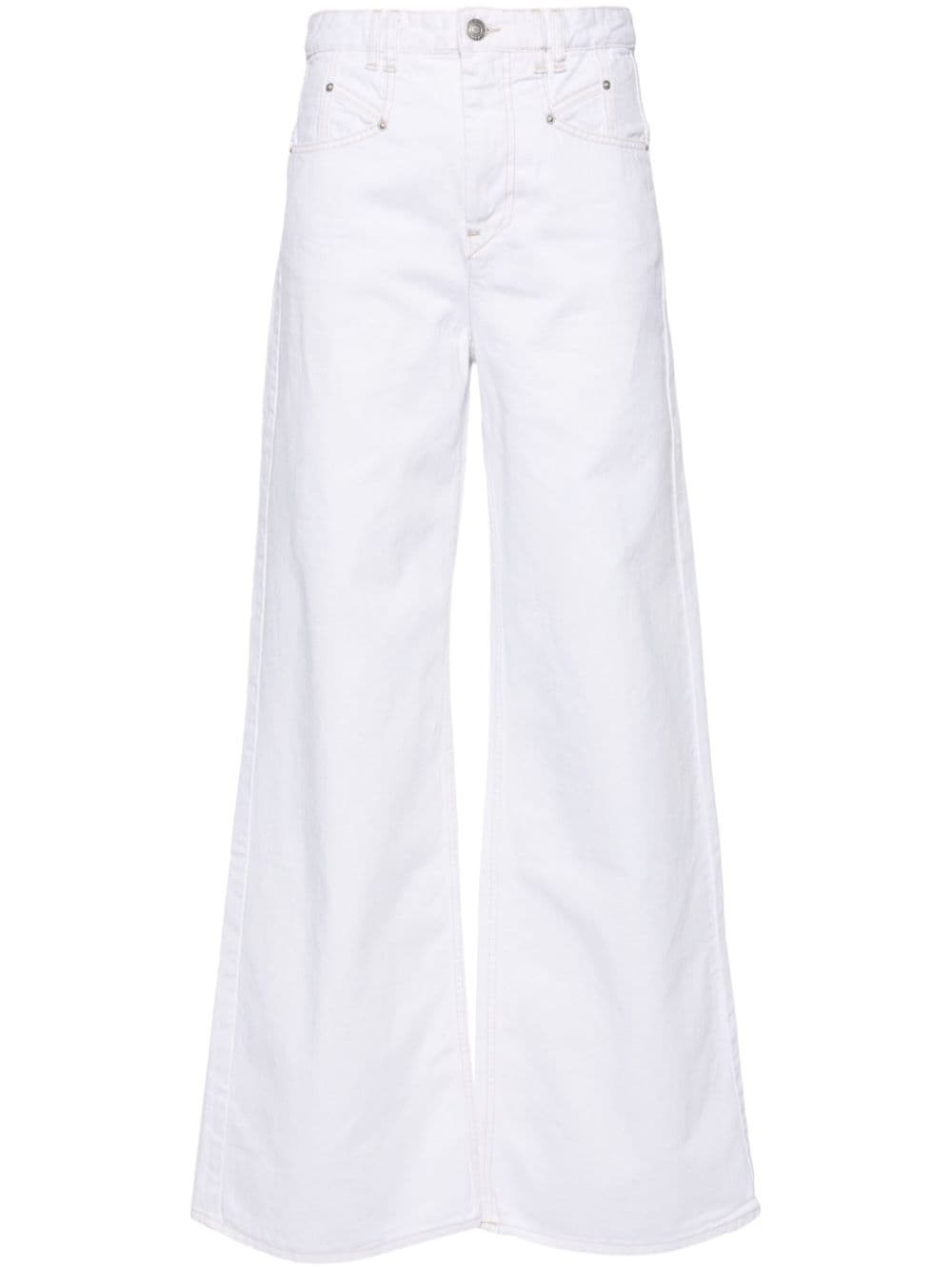 Shop Isabel Marant Jeans Lemony A Gamba Ampia In Bianco