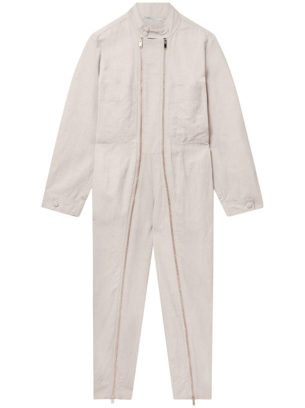 Shop Stella Mccartney Tuta Intera Con Zip Stella Iconics In Bianco