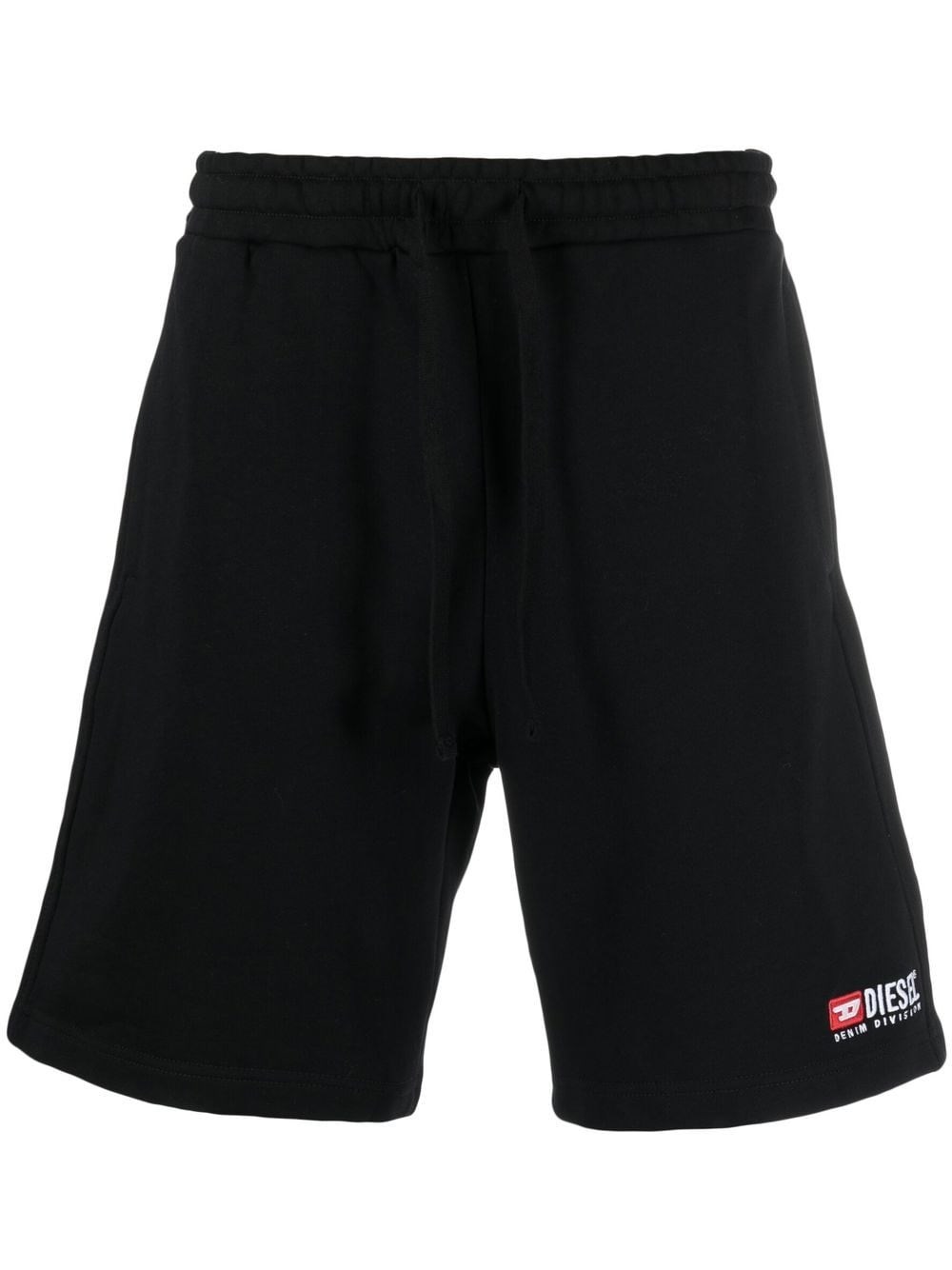 Shop Diesel Shorts Sportivi P-crown-div Con Ricamo In Nero