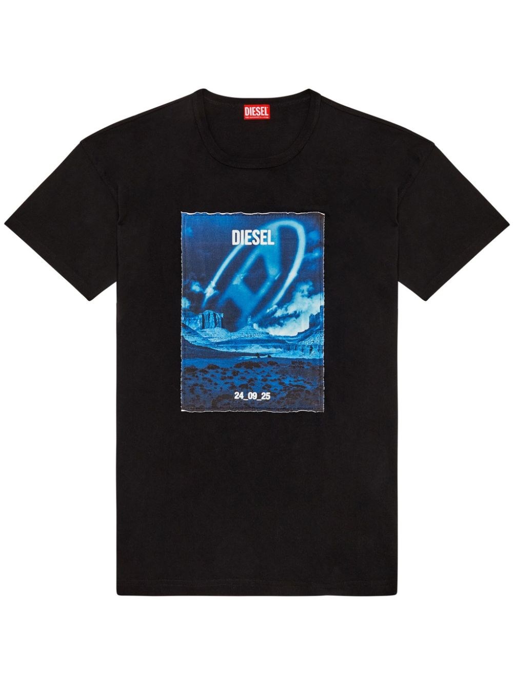 Shop Diesel T-shirt T-boxt-q16 Con Stampa In Nero