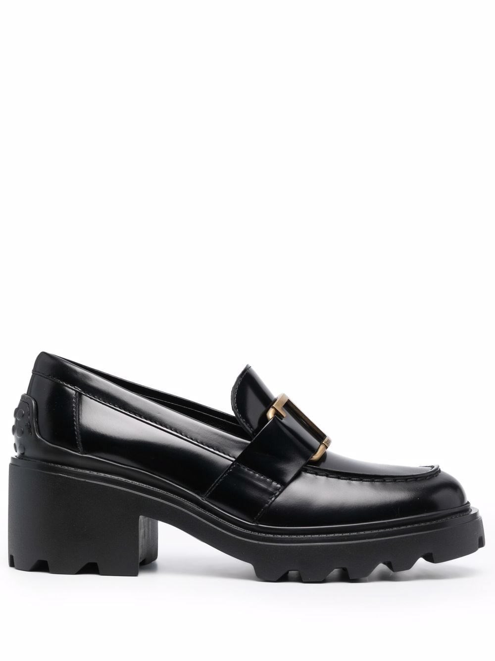 Shop Tod's Mocassini Con Placca Logo In Nero