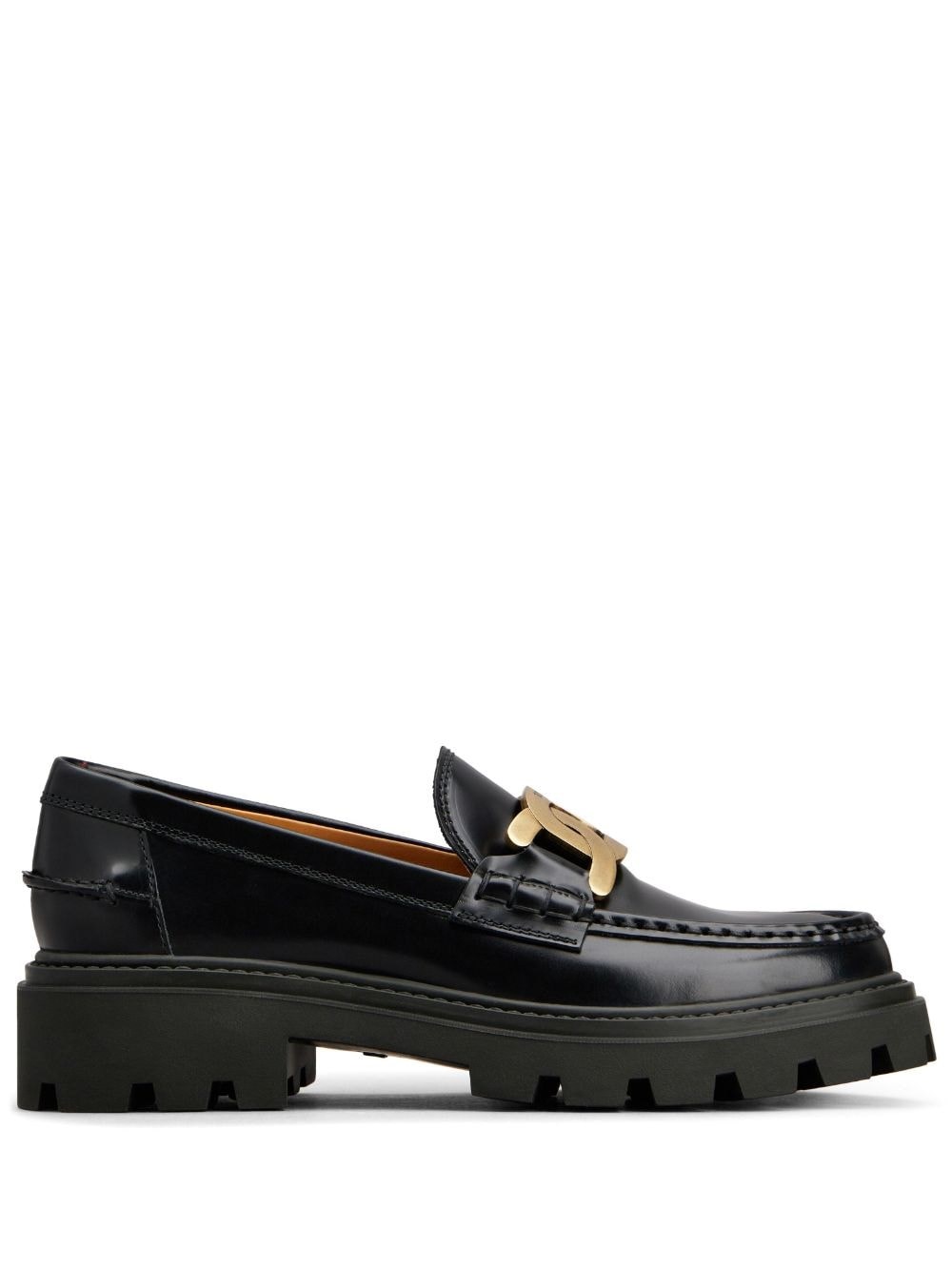 Shop Tod's Mocassini Gomma Pesante In Nero