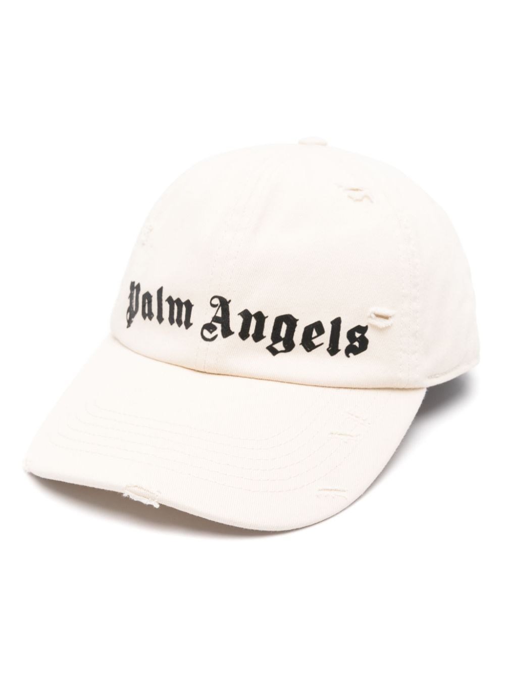 Shop Palm Angels Cappello Da Baseball Con Stampa In Bianco