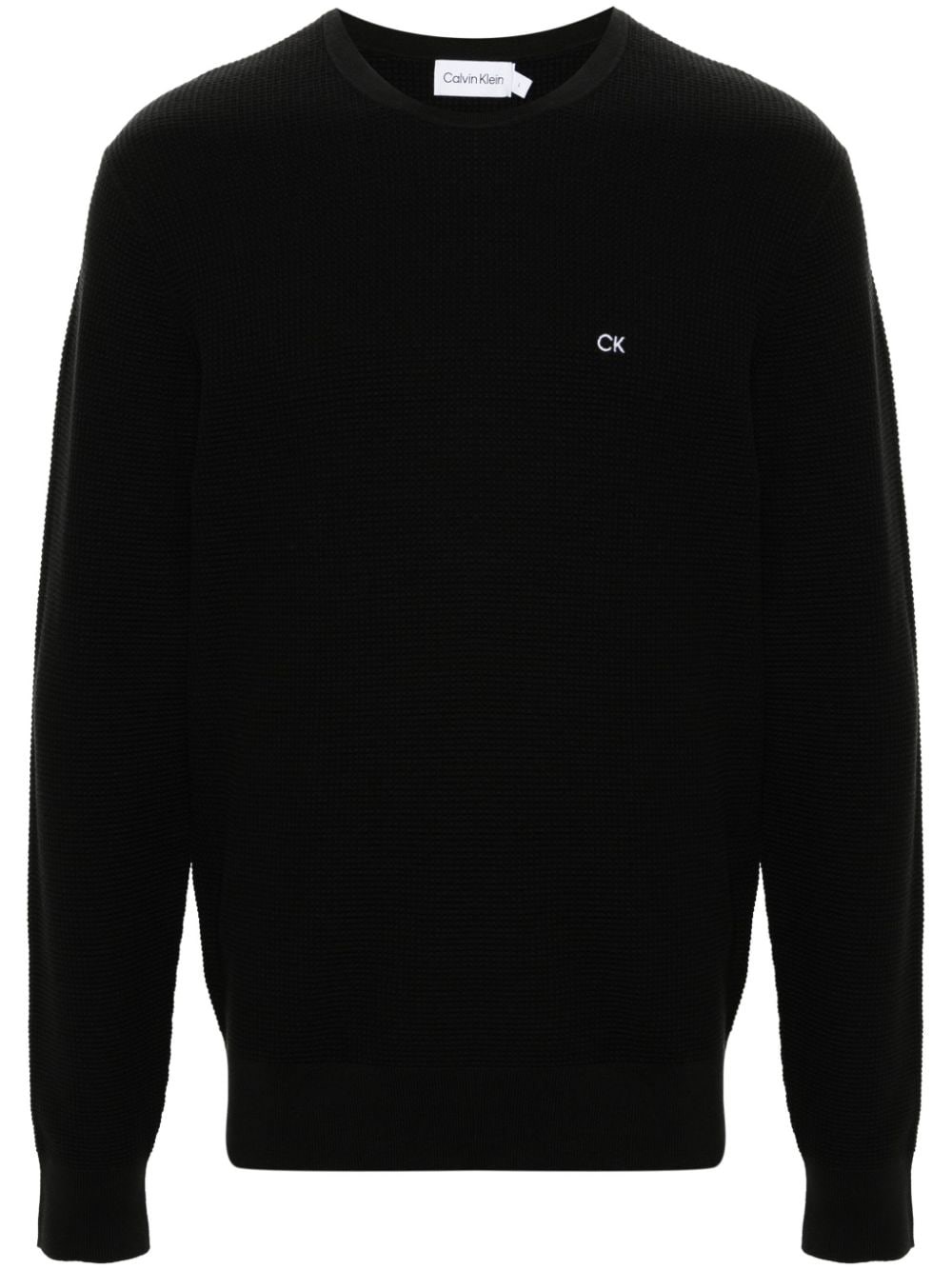 Shop Calvin Klein Maglia In Cotone Girocollo In Nero