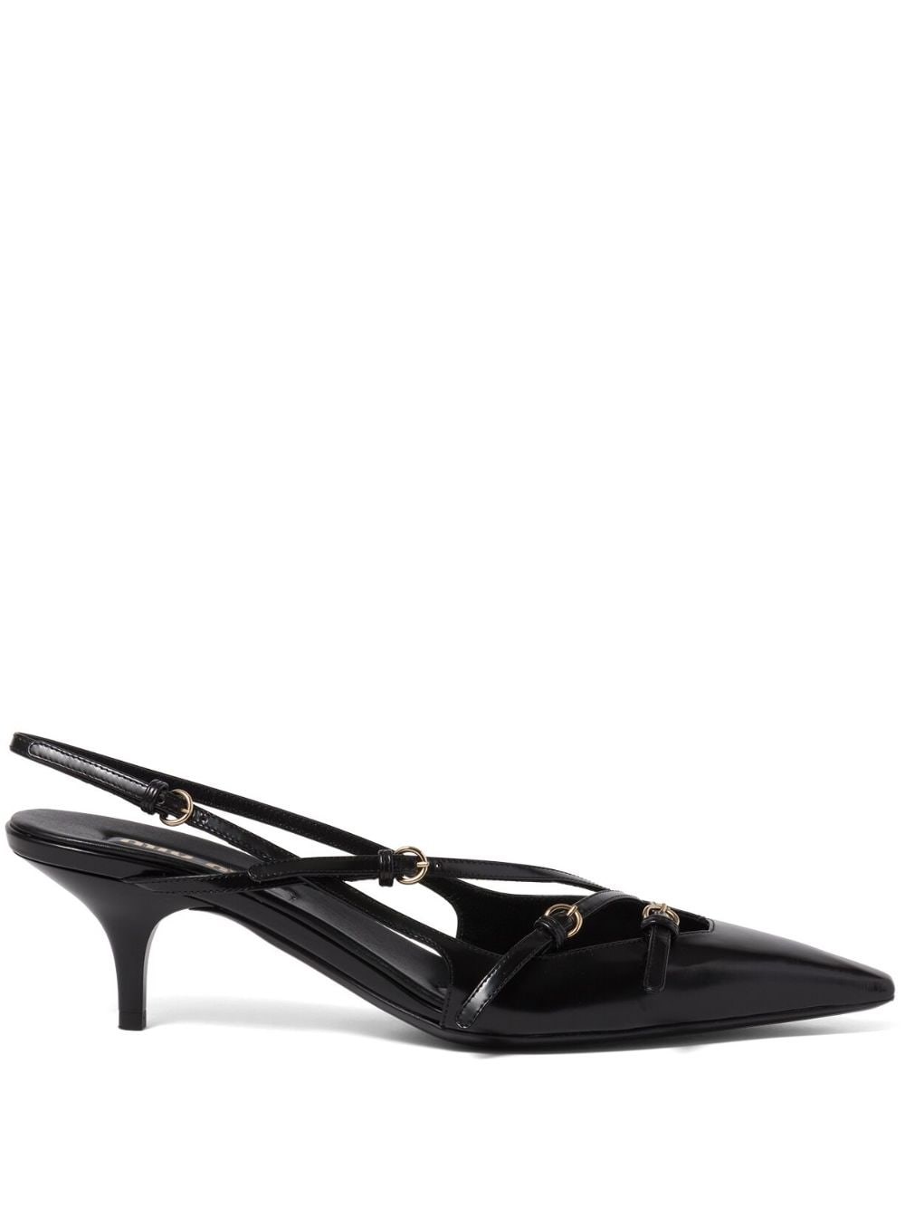 Shop Miu Miu Pumps Con Fibbia 55mm In Nero