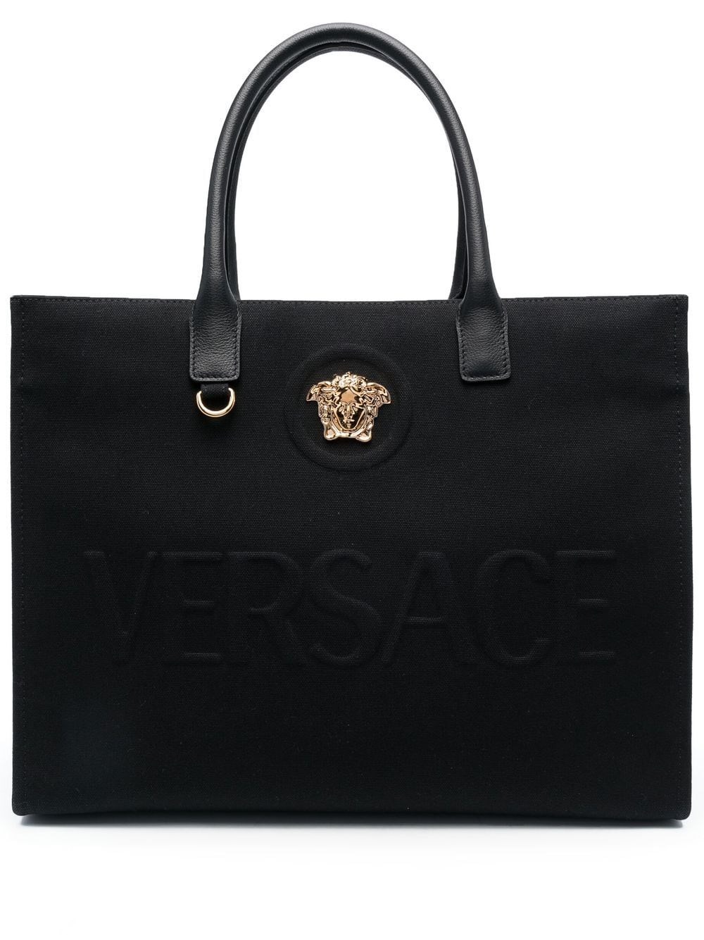 Shop Versace Borsa Tote La Medusa Grande In Nero