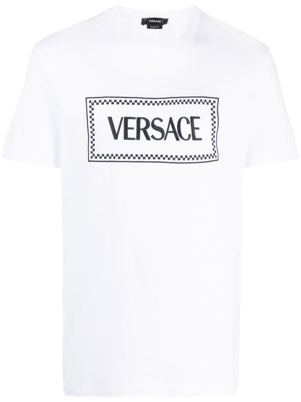 Shop Versace T-shirt Con Ricamo In Bianco