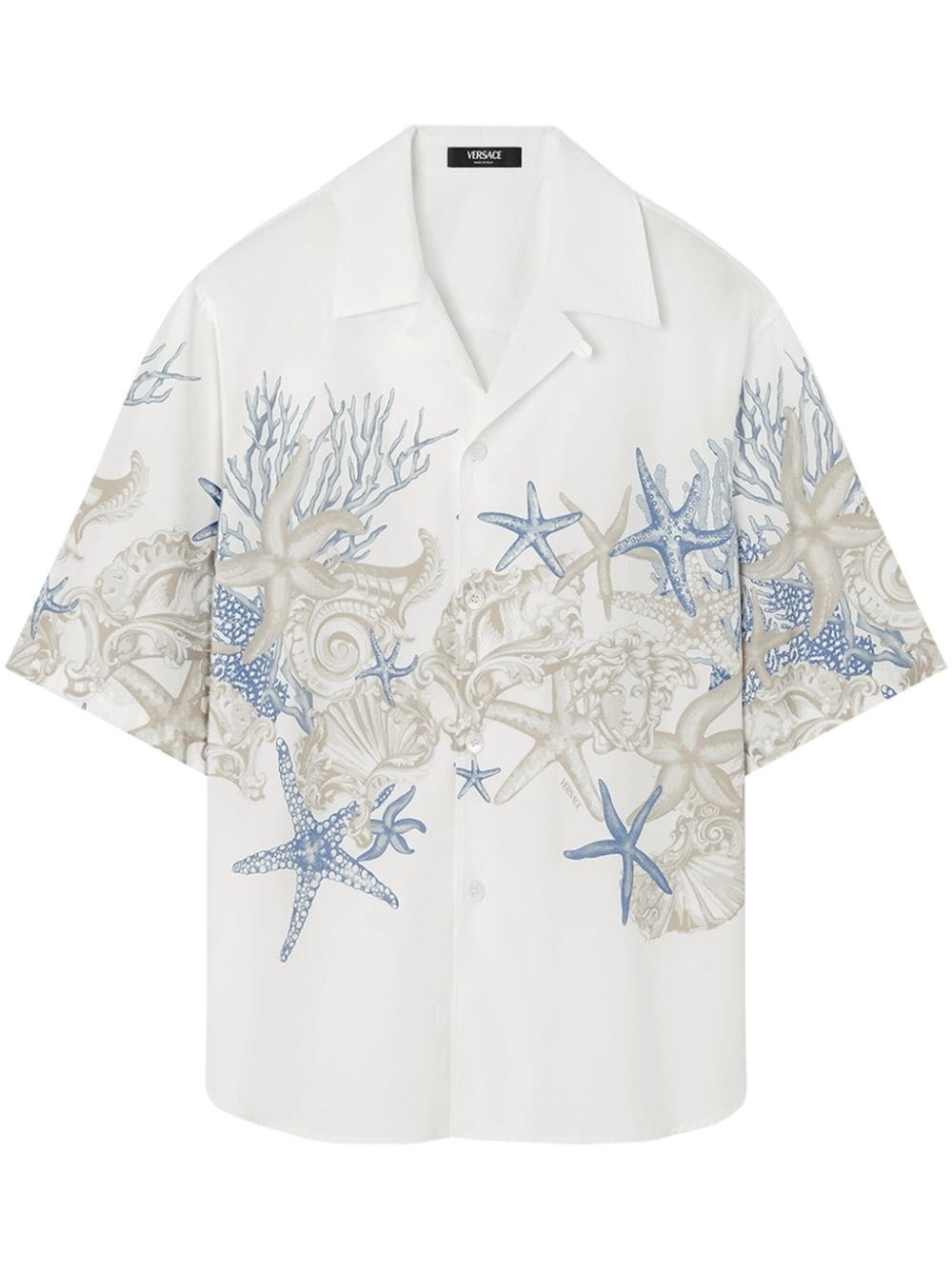 Shop Versace Camicia Barocco Sea In Bianco