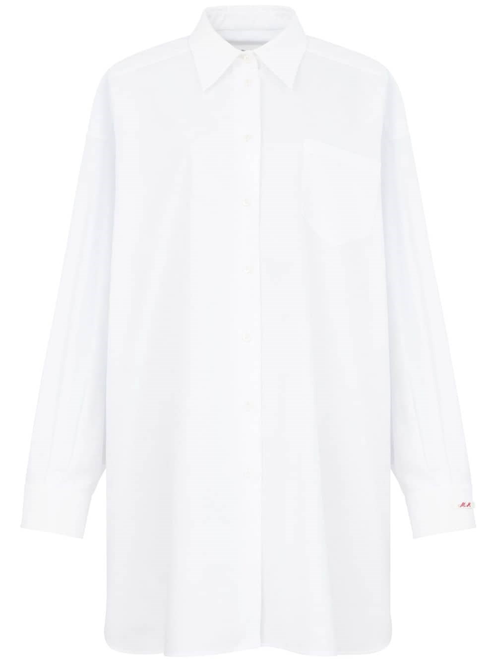 Shop Maison Margiela Camicia Con Maniche A Spalla Bassa In Bianco