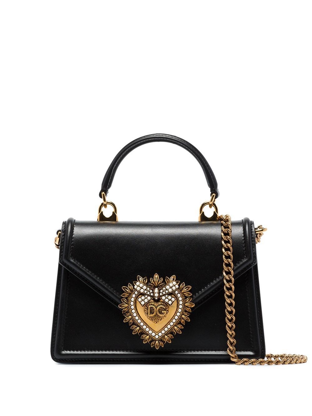 Shop Dolce & Gabbana Borsa Tote Devotion Mini In Nero