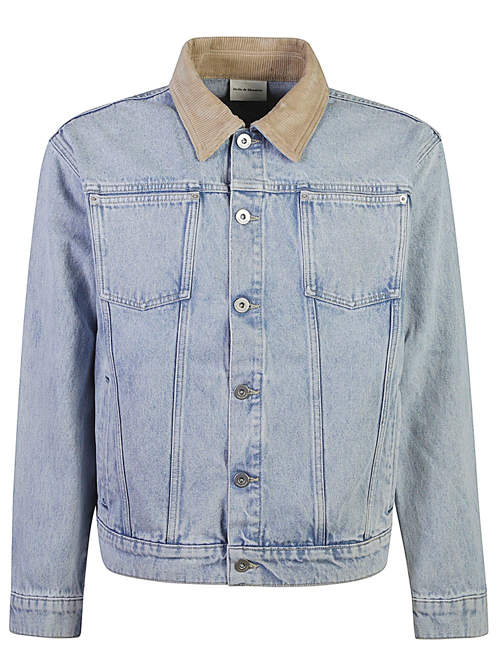 Shop Drôle De Monsieur Giacca Denim La Vest Jean Délavée In Blu