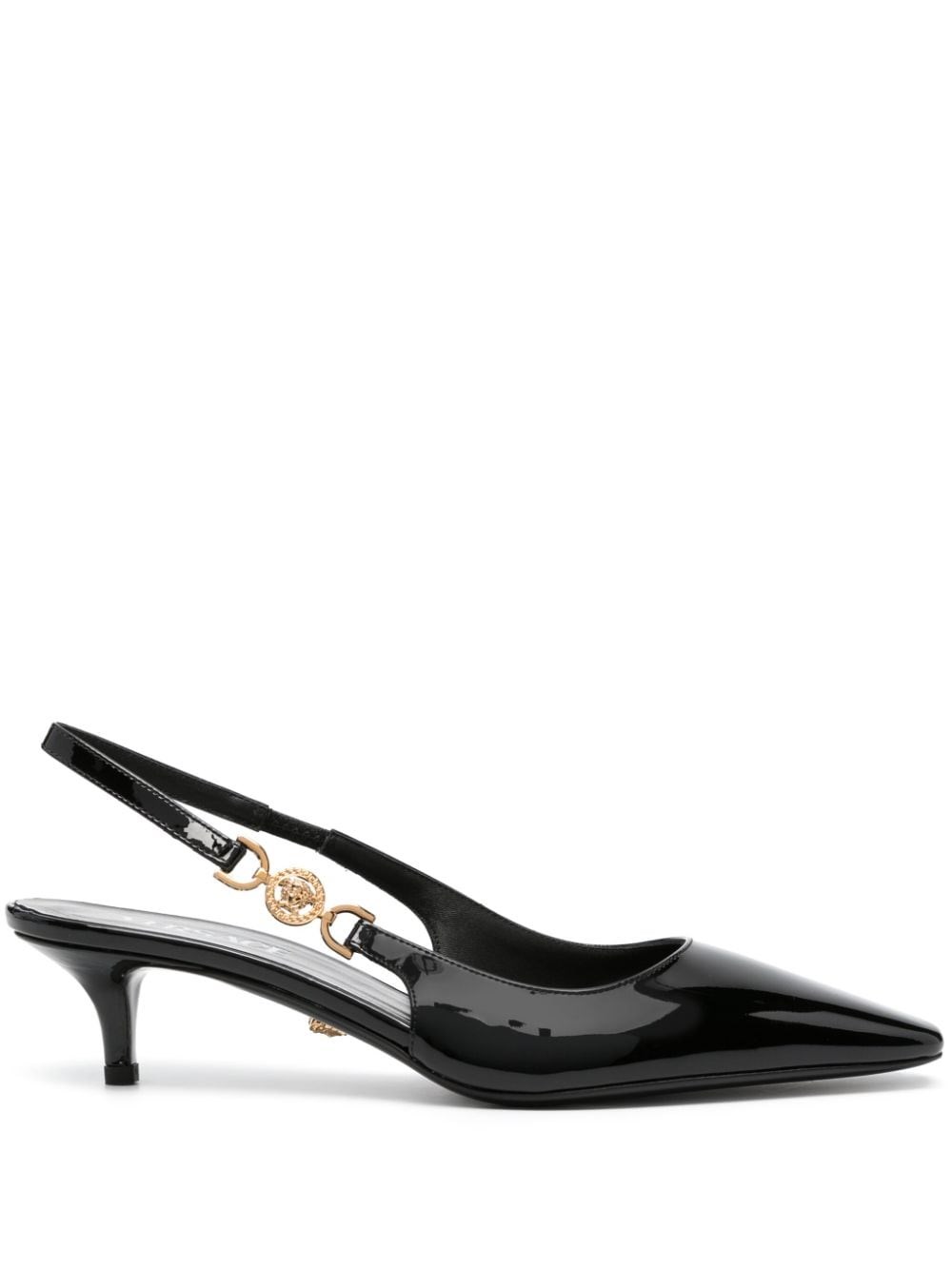 Shop Versace Pumps Medusa '95 Con Cinturino Posteriore In Nero