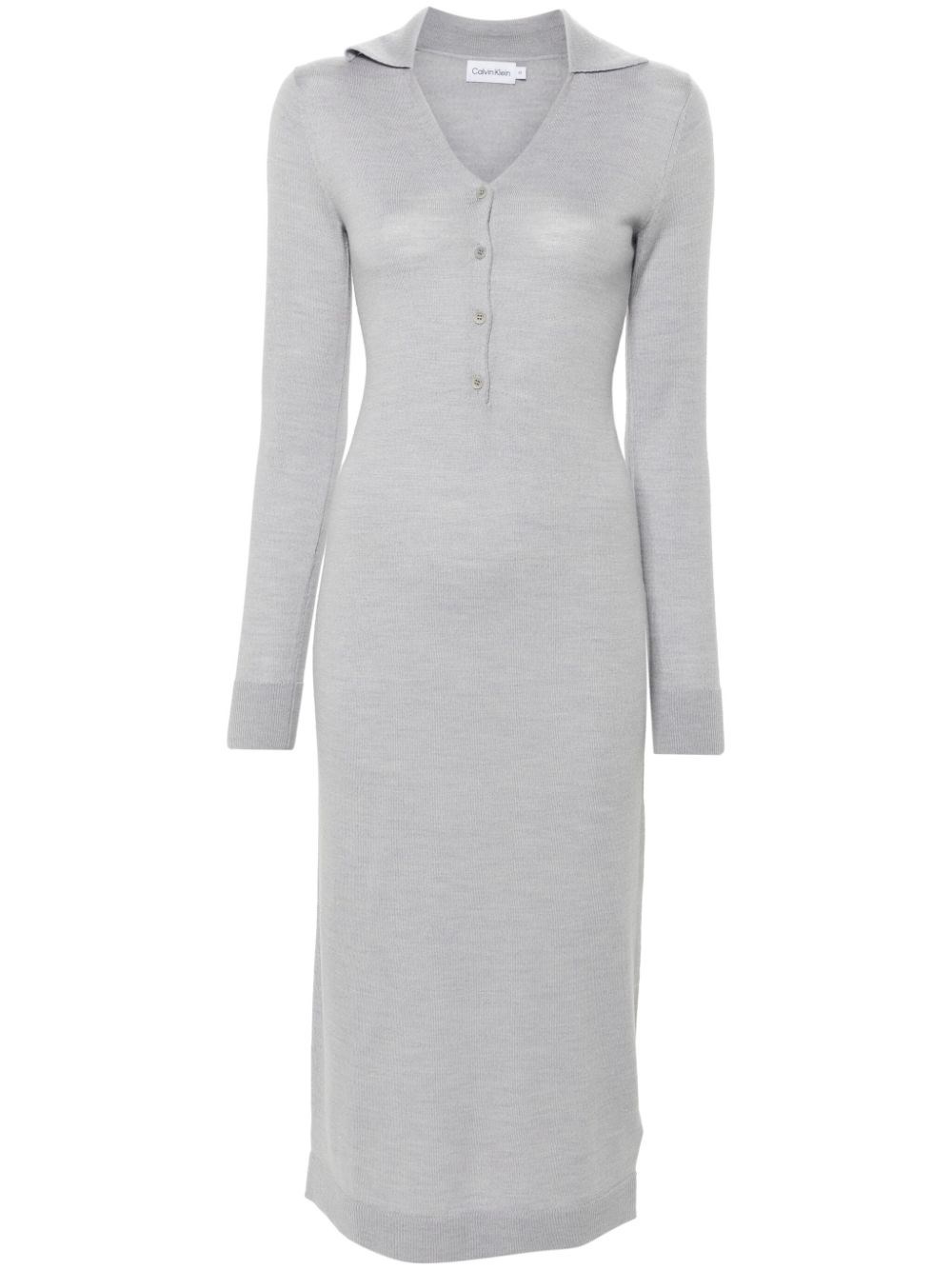 Shop Calvin Klein Abito Midi In Grigio